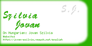 szilvia jovan business card